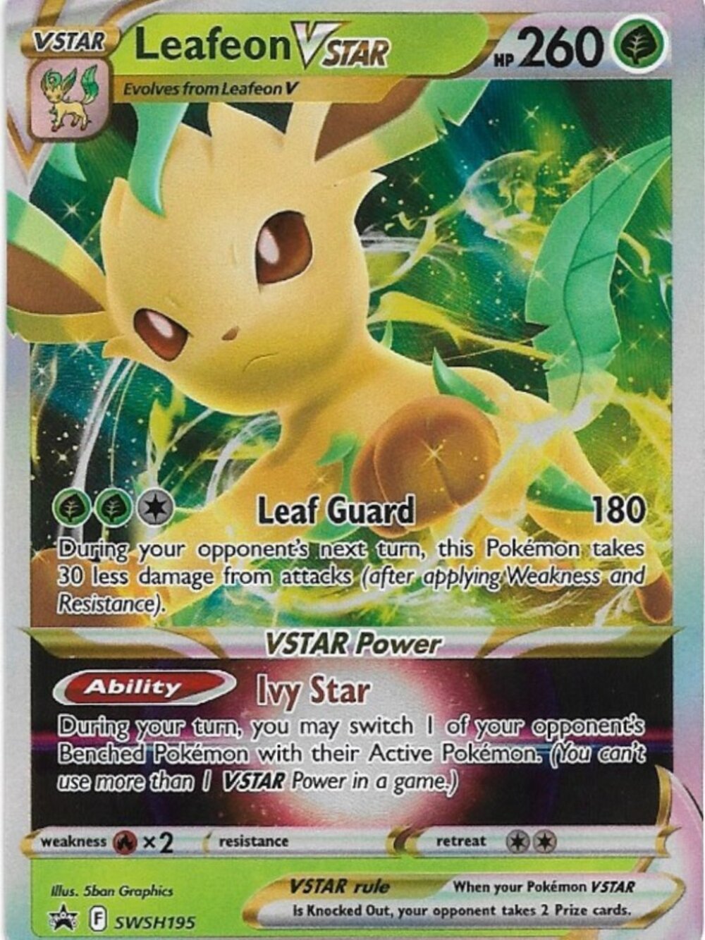 Pokemon Leafeon VSTAR SWSH195 SWSH Black Star Promo NM